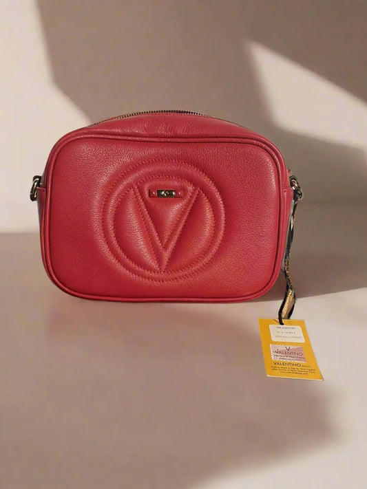 VALENTINO Mia Signature VA9302 Crossbody Bag Lipstick Red Leather MADE IN ITALY