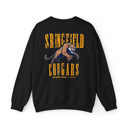 Springfield Cougars Mascot Crewneck Sweatshirt | Cougar Graphic Printify