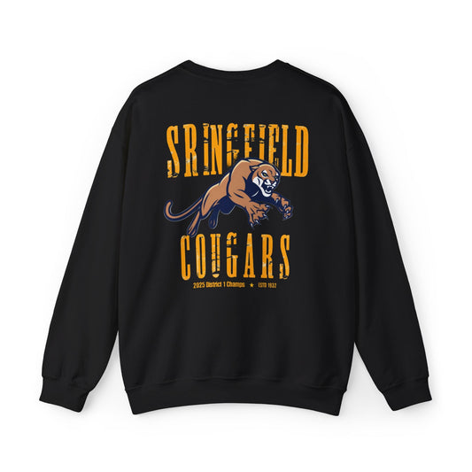 Springfield Cougars Mascot Crewneck Sweatshirt | Cougar Graphic Printify