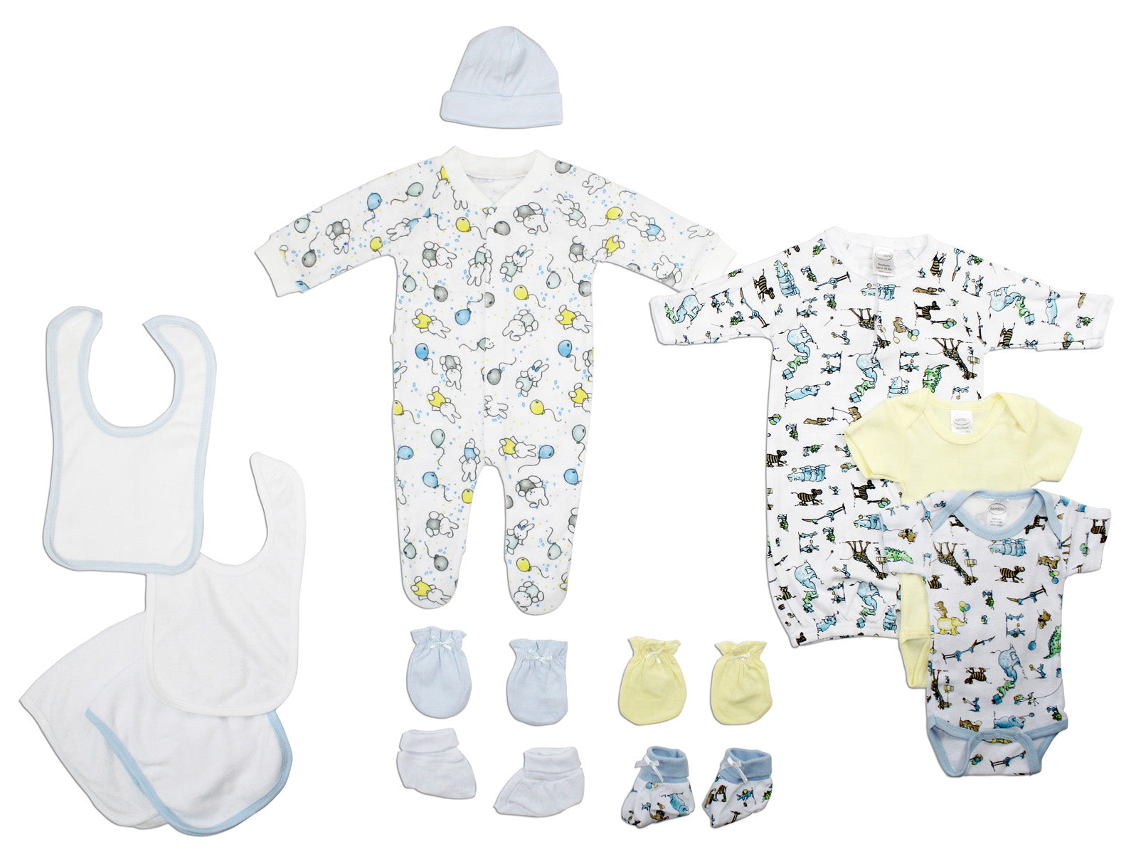 Bambini Neutral Newborn Baby 13 Pc Layette Baby Shower Gift Set Emerald Clover