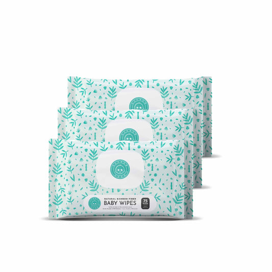 Baby Wipes- 3 Packs of 75 Wipes Yellow Nyx