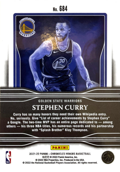 Stephen Curry 2021-22 Panini Chronicles - [Base] - Silver #684 - Honors