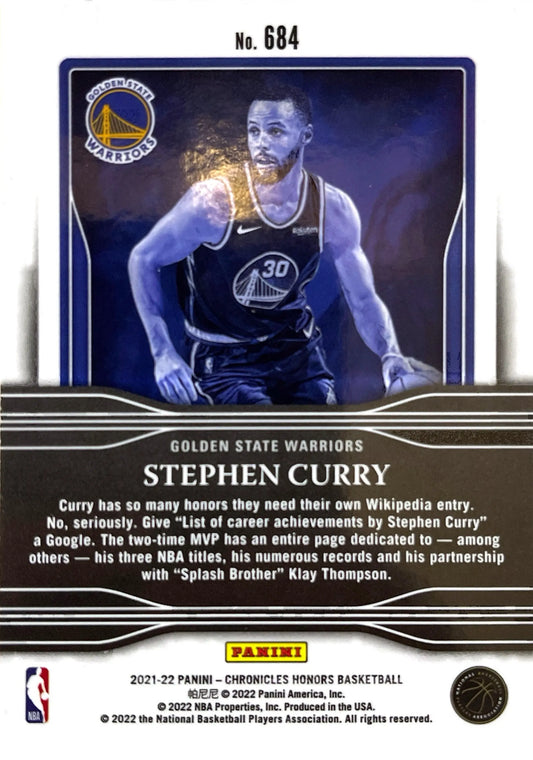 Stephen Curry 2021-22 Panini Chronicles - [Base] - Silver #684 - Honors