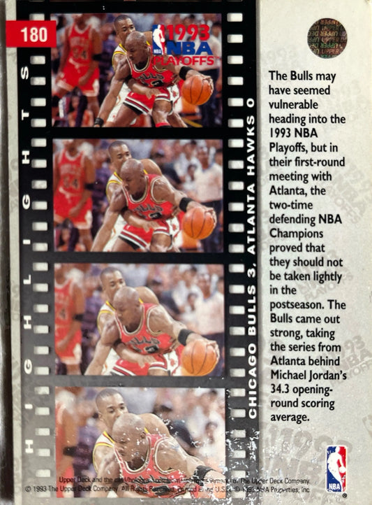 Michael Jordan 1993-94 Upper Deck - [Base] #180 - NBA Playoffs Highlights