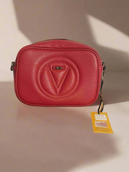 VALENTINO Mia Signature VA9302 Crossbody Bag Lipstick Red Leather MADE IN ITALY