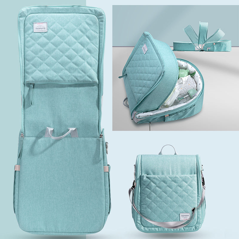 Portable Baby Diaper Bag Backpack with Changing Pad Maroon Chronos
