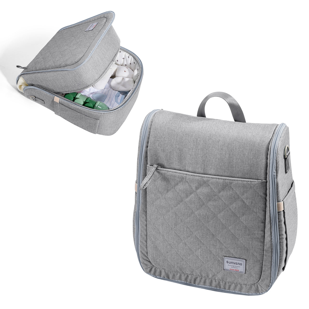 Portable Baby Diaper Bag Backpack with Changing Pad Maroon Chronos