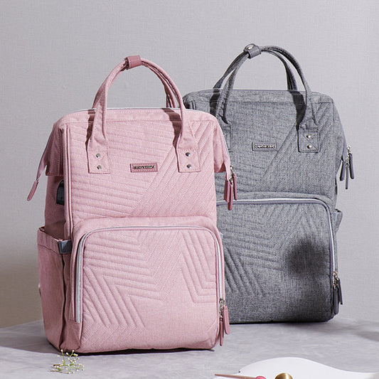 Quilted Diaper Baby Backpack Maroon Chronos