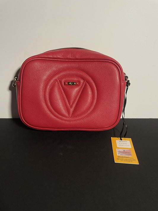 VALENTINO Mia Signature VA9302 Crossbody Bag Lipstick Red Leather MADE IN ITALY